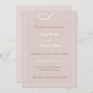 Convites Sinal de infinidade - casamento branco com luz úni