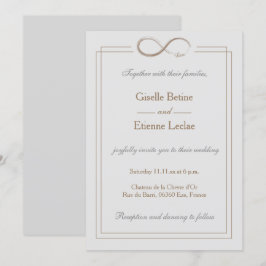 Convites Sinal de Infinidade Casamento Geométrico de Cinzas
