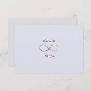 Convites Sinal de Infinidade RSVP de Casamento Dourado da C