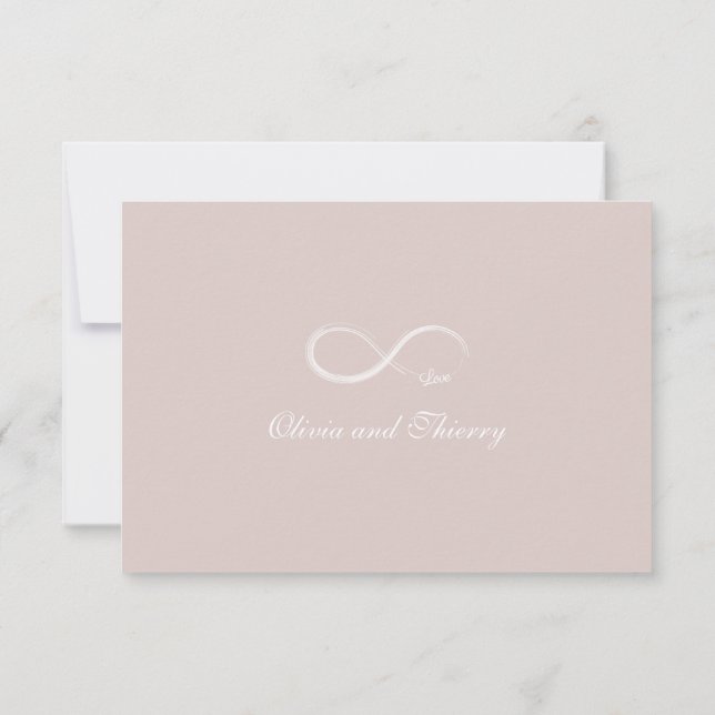 Convites Sinal de infinito chic resposta de casamento branc (Verso)