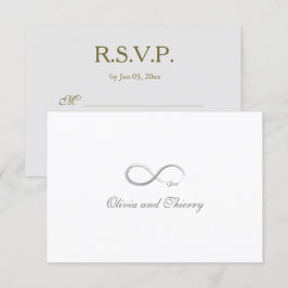 Convites Sinal de Infinito Cinza Dourado Branco Casamento R