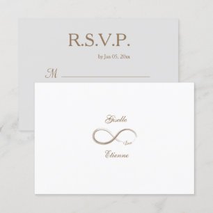 Convites Sinal de Infinito Dourado Branco Nome Personalizad