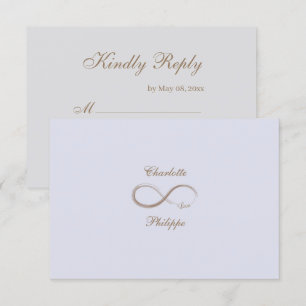 Convites Sinal de Infinito Lilás Cinza Dourado Casamento RS