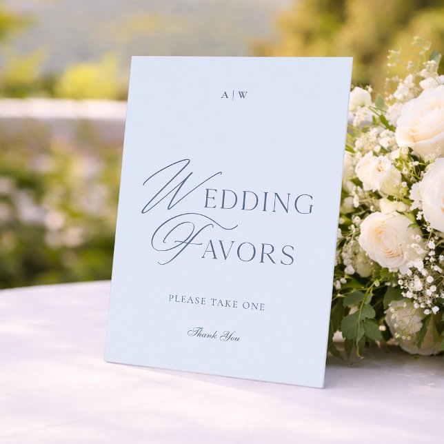 Convites Sinal de Lembranças de Casamento Azul Poeirento El (Criador carregado)