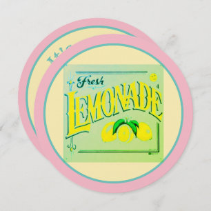 Convites Sinal de limonada cor-de-rosa, limão fruta