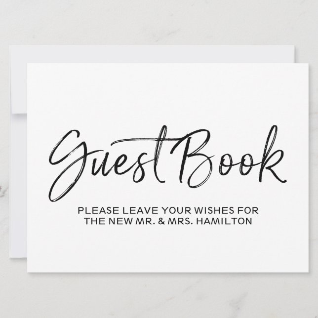 Convites Sinal de Livro de Registro de Casamento | Letreiro (Frente)