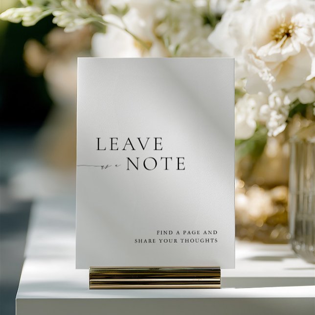 Convites Sinal de Livro de Visitas Preto e Branco Minimalis (Minimalist Black & White Guest Book Sign)