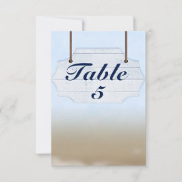 Convites Sinal de Madeira Branco para Número de Mesa de Cas