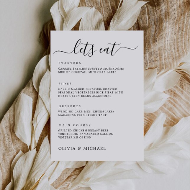 Convites Sinal de Menu de Casamento, Menu de Casamento Impr (Wedding Menu Sign, Printable Wedding Menu Invitation)