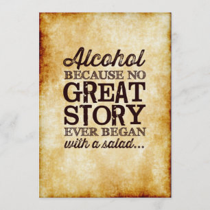 Convites Sinal de Mesa 5x7 em Pergaminho Álcool Porque