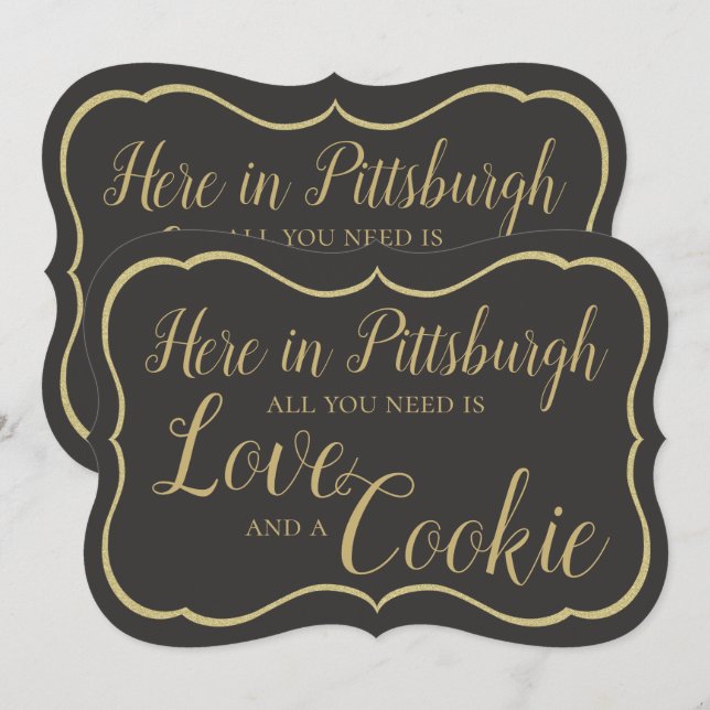 Convites Sinal de Mesa de Biscoitos de Pittsburgh (Frente/Verso)