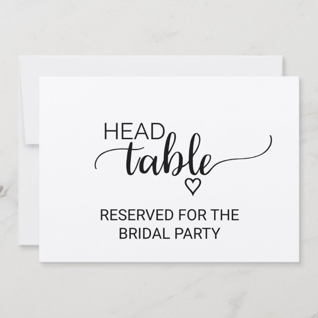Convites Sinal de Mesa de Cabeceira de Casamento Simples em (Frente)