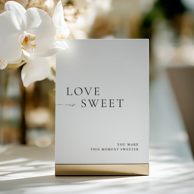 Convites Sinal de Mesa de deserto preto e branco minimalist (Minimalist Black & White Dessert Table Sign)