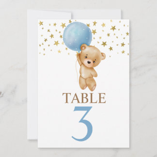 Convites Sinal de Mesa de Garoto de Urso Cortado