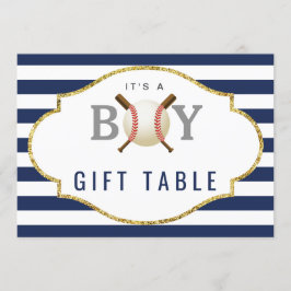 Convites Sinal de Mesa do presente | Chá de fraldas Basebal