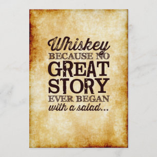 Convites Sinal de Mesa em Pergaminho 5x7 Whiskey Porque