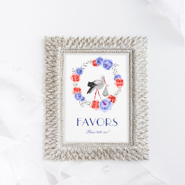 Convites Sinal de Mesa Favorito do Chá de fraldas Floral Ve