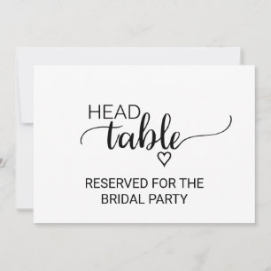 Convites Sinal de Mesa Principal de Casamento Simples Calig