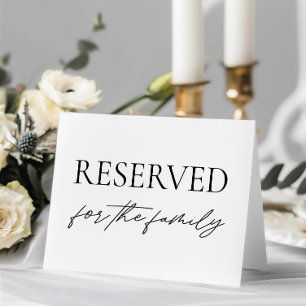 Convites Sinal de Mesa Reservada de Casamento Branco Modern