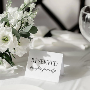 Convites Sinal de Mesa Reservada de Casamento Branco Modern