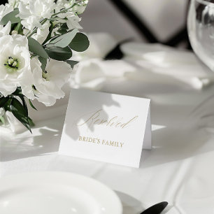 Convites Sinal de Mesa Reservada de Casamento Branco Modern