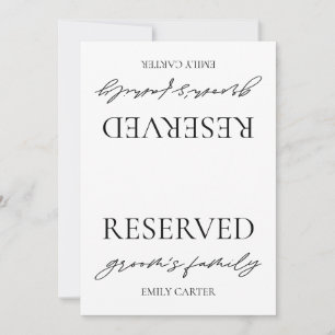 Convites Sinal de Mesa Reservada para Casamento Branco Mode