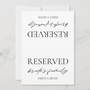 Convites Sinal de Mesa Reservada para Casamento Branco Mode