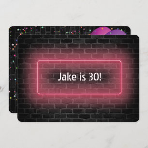Convites sinal de Neon do Partido aniversário de 30 anos