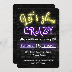 Convites Sinal de Neon Neon no 10º aniversário no Muro de B