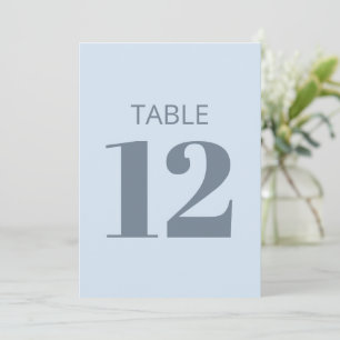 Convites Sinal de Número de Mesa Azul Claro Moderno Ousado 