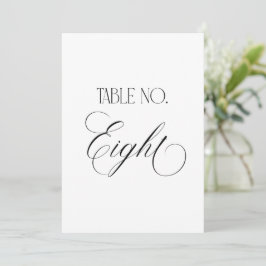 Convites Sinal de Número de Mesa de Casamento Luxo Script 5