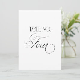 Convites Sinal de Número de Mesa de Casamento Luxo Script 5