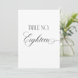 Convites Sinal de Número de Mesa de Casamento Luxo Script D
