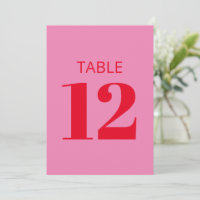 Sinal de Número de Tabela Moderna Vermelho Cor-de-