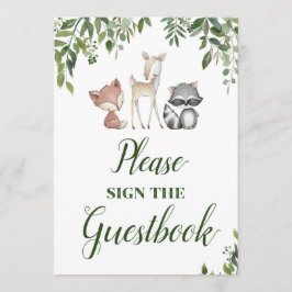 Convites Sinal de Partido Woodland - Sinal de Guestbook 5x7