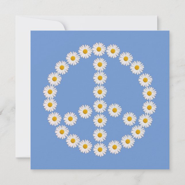 Convites sinal de paz daisies daisy boho (Frente)