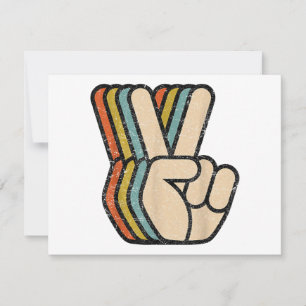 Convites Sinal de Paz Retroativo V Dedos Vintage 60s 70s 80