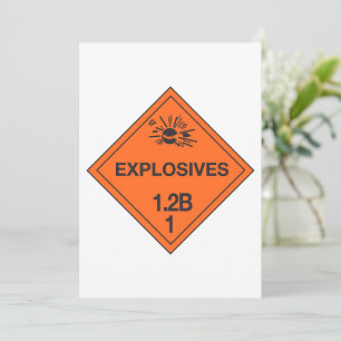 Convites Sinal de perigo de explosivos Classe 1.1L