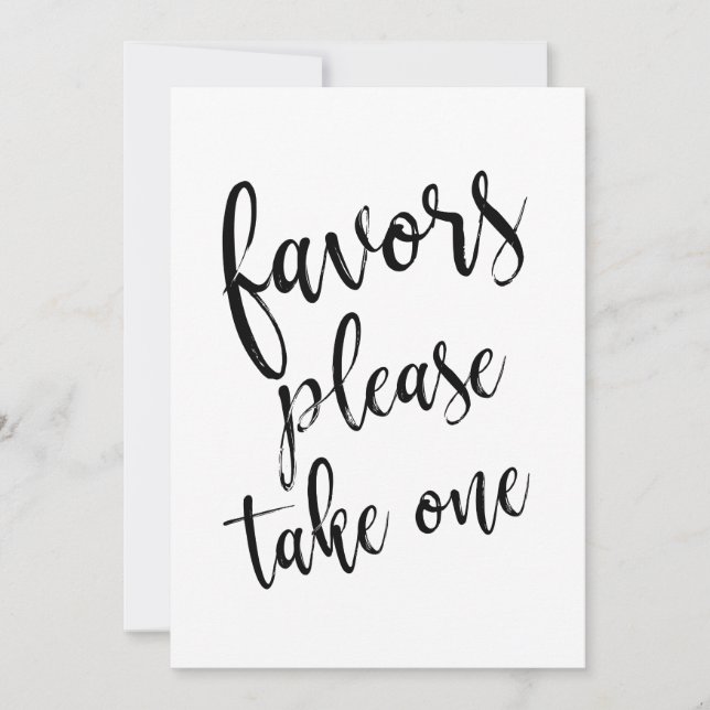 Convites Sinal de Presentes de Casamento por Favor Leve Um (Frente)