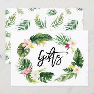 Convites Sinal de Presentes de Grinalda Floral Tropical em 