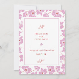 Convites Sinal de Recepção de Casamento Floral de Anêmona E