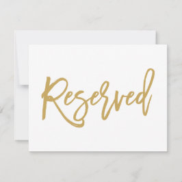 Convites Sinal de Reserva de Casamento Chic Letreiro Dourad