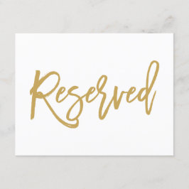 Convites Sinal de Reserva de Casamento Chic Letreiro Dourad