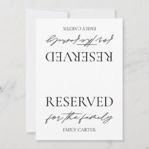 Convites Sinal de Reserva de Mesa de Casamento Branco Moder