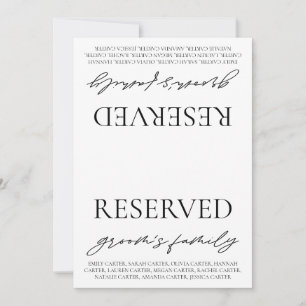 Convites Sinal de Reserva de Mesa de Casamento Branco Moder
