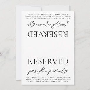 Convites Sinal de Reserva de Mesa de Casamento Branco Moder