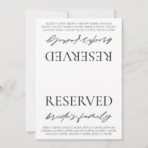 Convites Sinal de Reserva de Mesa de Casamento Branco Moder