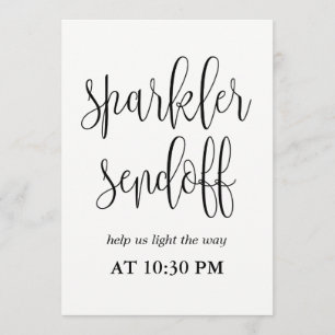 Convites Sinal de Sendoff do Sparkler - Linda Caligrafia