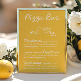 Convites Sinal de Tabletop de Casamento de Pizza Desenhada 