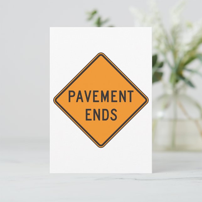 Convites Sinal de Trânsito de Fim de Pavimento Aviso (Criador carregado)